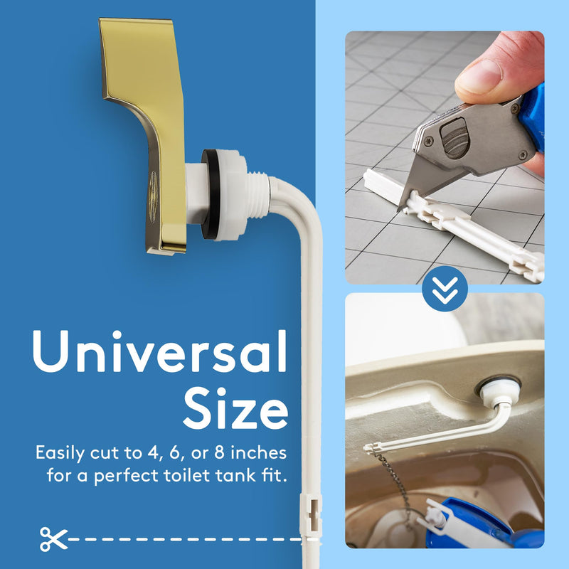 RAVINE Toilet Handle Replacement- American Standard Toilet Flush Handle with Elegant Design, Durable Toilet Flush Lever Front Mount - Easy to Install Toilet Bowl Handle Replacement (Matte Brass) Matte Brass