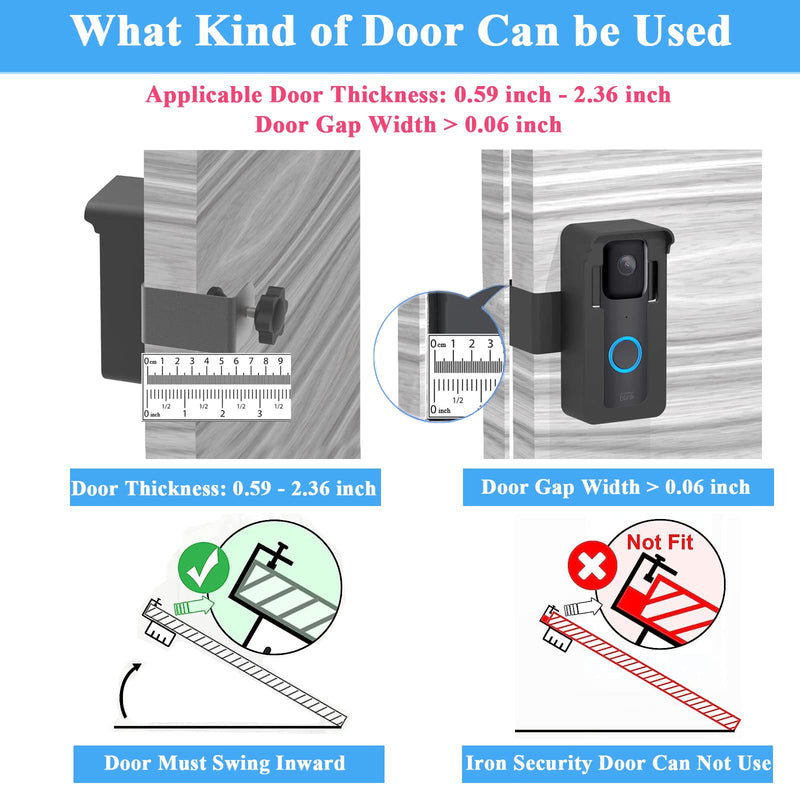 Anti-Theft Blink Doorbell Mount, No-Drill Mounting Bracket Cover for Video Doorbell, Anti-Theft Video Doorbell Mount Compatible with Most Video Doorbells, Fit for Home Apartments Office Businesses No Drill Needed