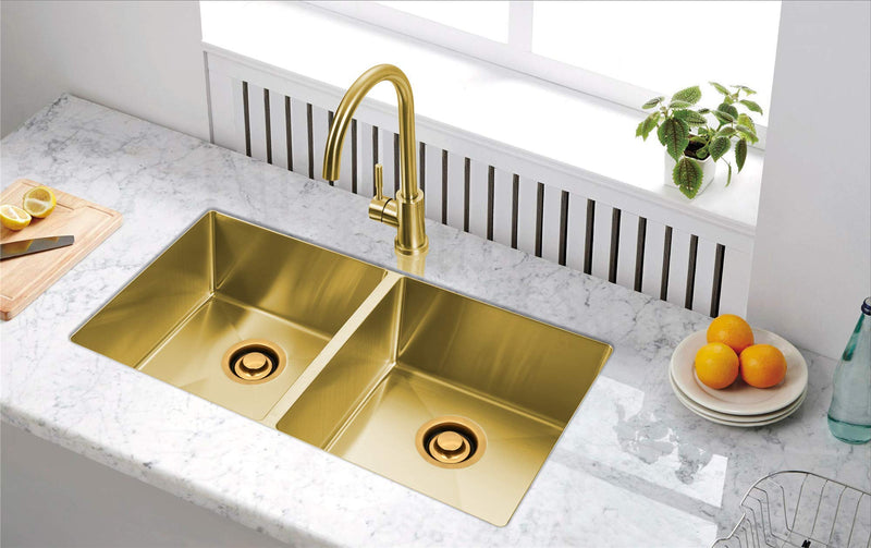 LQS Kitchen Sink Garbage Disposal Flange and Sink Stopper, fit 3-1/2 Inch Standard Sink Drain Hole Color Golden