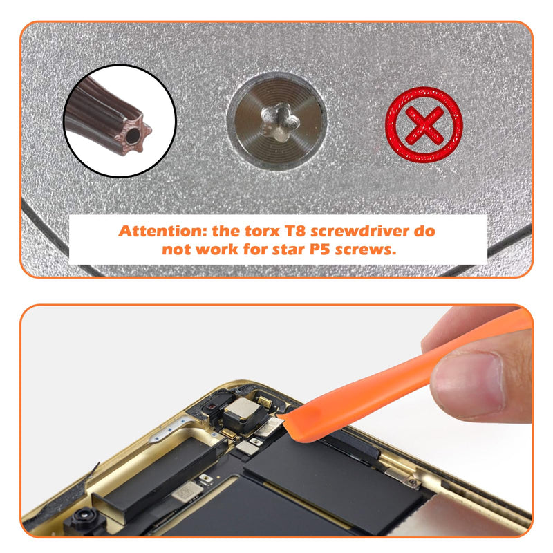 JOREST Single Precision Screwdriver, T8/P5/Y00/T5/T6/T9/T15 Torx Security with a Spudger, Tool for Switch, PS3/4/5, Xbox, Wii, Laptop, Macbook, etc, to Repair, Clean, Replace Parts Torx T8