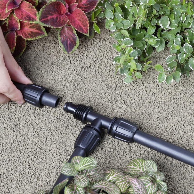 Drip Irrigation Parts for 1/2" Tubing: Drip Hose Connectors for Garden Irrigation System - Splitters for Irrigation Fitting Barbed Tee (10pcs) 1/2" TEE