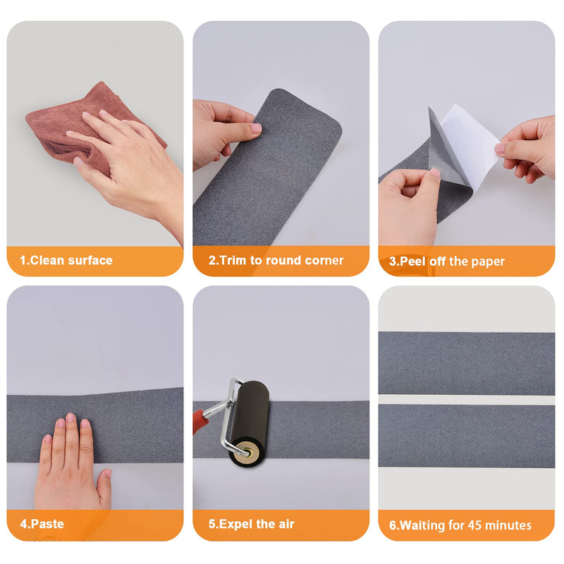 Qingluan Grip Tape, Heavy Duty Anti Slip Tape for Stairs Outdoor/Indoor Waterproof 1" x 65 ft, Safety Non-Slip Roll for Stair Step Traction Treads Stair Non Slip Strips Grey 1 Inch x 65 Feet