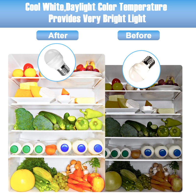 Earthtec W10565137 W11043014 Replacement for Whirlpool Freezer Refrigerator LED Light Bulb W10865849 W10837631 W10745744 W10805744 W10837631 W11338583 W11196500