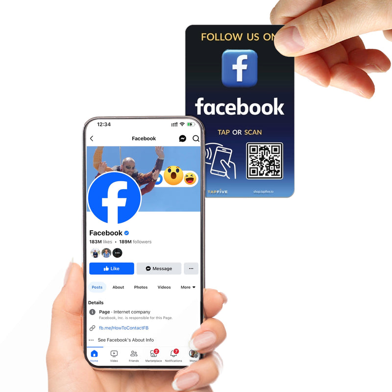 TapFive Google Review Tap Cards + Follow Us on Instagram Facebook TikTok - Tap for Instant Reviews & Followers - All Phones Compatible - Reusable NFC & QR (5-Pack Social Pack) 5-Pack Social Cards