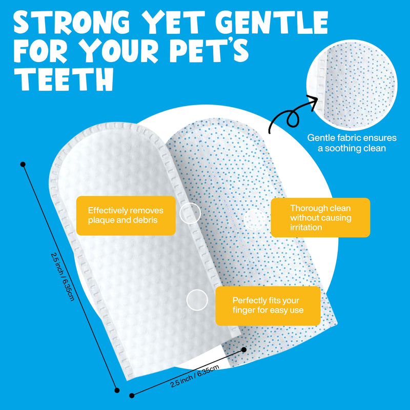 Mint Dental Care Wipes 60 Counts - Dogs Tooth Cleaning Wipes to Reduce Plaque & Tartar Buildup - Dogs and Cats Wipes for Cleaner Mouth - Dog Tooth Brushing Kit - PawsPlanet Australia