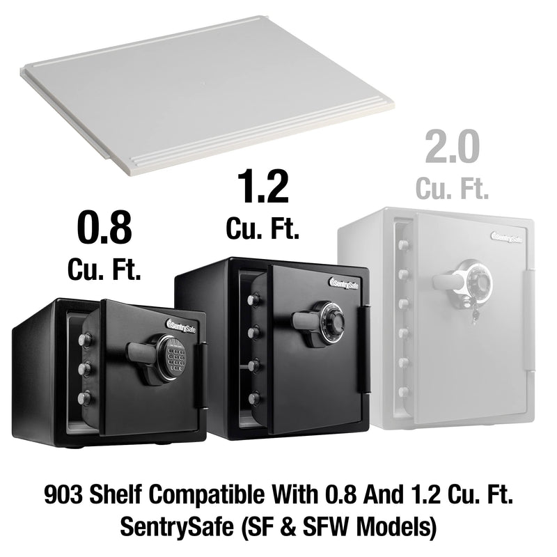 SentrySafe Shelf Insert for SFW082 and SFW123 Fireproof and Waterproof Safes, White Adjustable Safe Shelf Accessory for 0.8 and 1.2 Cubic Feet Safes, 903