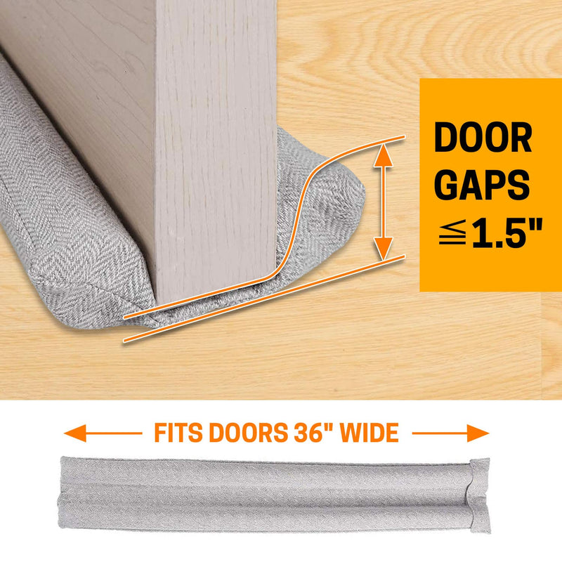 VISEMAN 36 Inch Under Door Stopper-Door Noise Blocker, Double Sided Door Stopper, Machine-Washable Nylon-cotton Beige