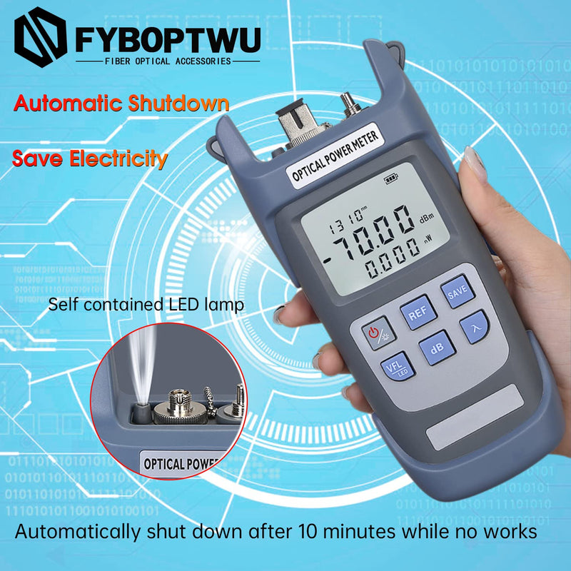 1pc 3 in 1 Function Fiber Optic Tester Portable Optical Power Meter (FC/SC/ST) & VFL 1mw Visual Fault Locator & LED, OPM & VFL Fiber Optic Tester, Range: (-70) dBm ~ (+10) dBm