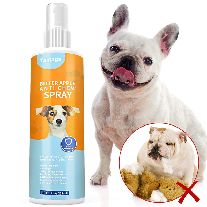 No Chew Spray for Dogs 237 ML, Bitter Apple Spray for Dogs to Far Away Chewing, Cats and Dogs Training Behavior Aids, Keep Away Destructive Chewing Licking