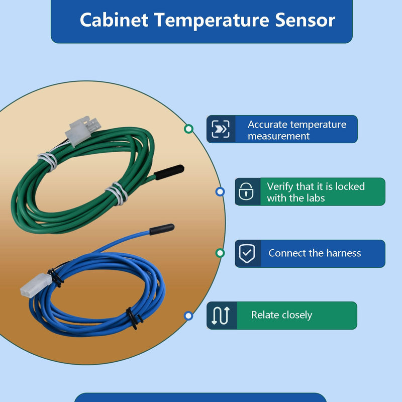 Green Cabinet Temperature Sensor 334-60405-02 337-60405-02 | 74-Inch Blue Coil Temperature Sensor 334-60406-02 337-60406-02 Blue Cabinet Air Sensor Green Cabinet Air Sensor