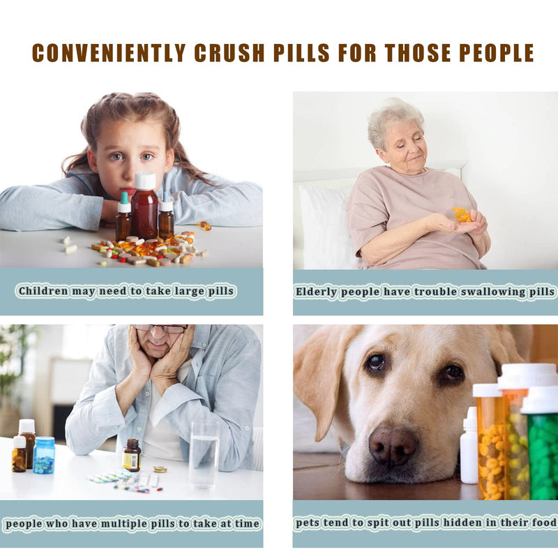 Multifunctional Electric Pill Crusher Grinder- Grind The Medicine and Vitamin of Different Sizes into Powder-Pill Grinder for Elderly, Children or Pets, Pill Cutters for Small or Large Pills (Purple) Purple