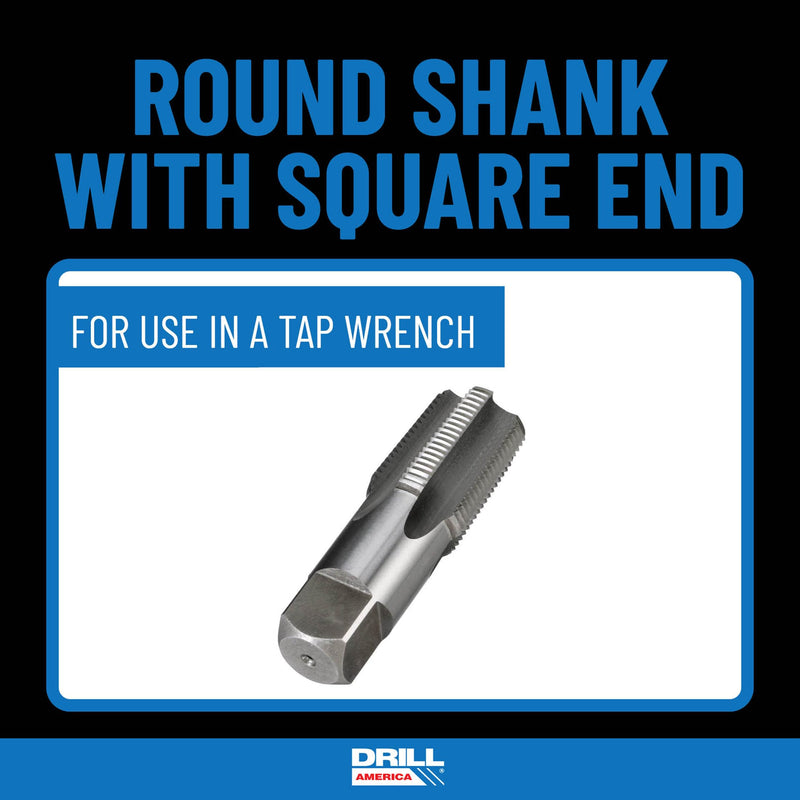 Drill America - POU1/2NPTW/DRILL 1/2" Carbon Steel NPT Pipe Tap and 23/32" High Speed Steel Drill Bit Set, POU Series 1/2" NPT 1/2" NPT Tap - 23/32" Drill