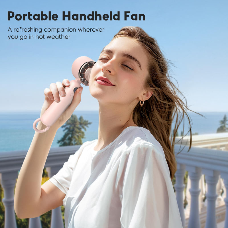 Hotsales Portable Handheld Fan, Powerful Hand Held Mini Fan, 3 Speed USB Rechargeable 5000mAh Battery Operated, LED Display, Cooling Personal Fan Gifts for Women, Men, Travel, Camping, Outdoor
