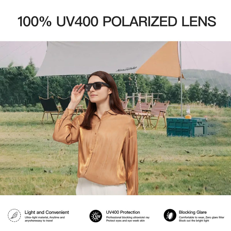 OhO sunshine, Polarized Sunglasses with Bluetooth Speaker, Open Ear Audio, Athletic/Outdoor UV Protection and Voice Control Black Blue Light