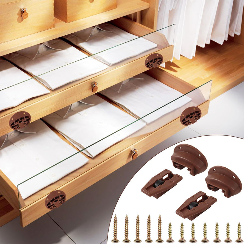 8 Set Drawer Guide Kit, Enhanced Commercial Slide Style Drawers for Kenlin Rite-Trak II 168, Vaughan Bassett, Legacy, Replacement Dresser Drawer Slides Repair Kit with Roller