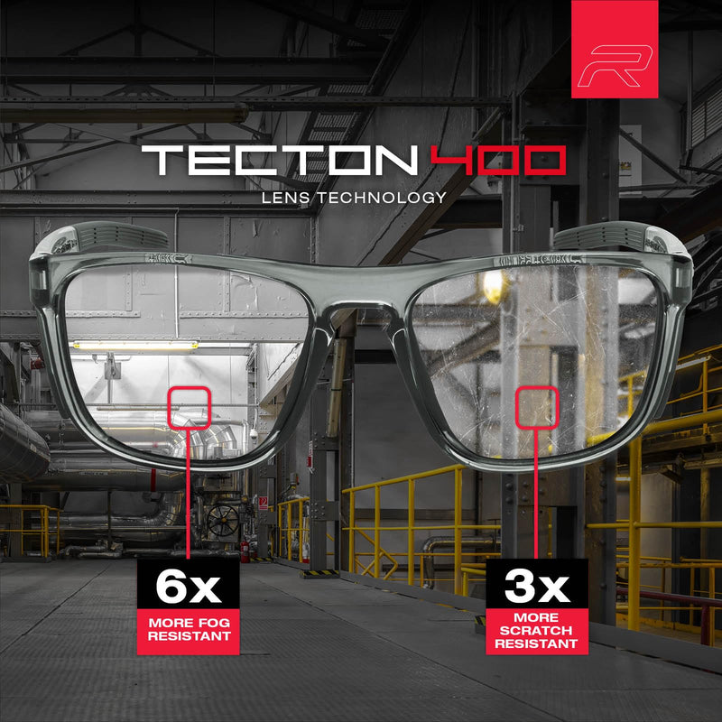 Riley Navigator X Safety Glasses – Anti-Fog, Scratch/Impact Resistant & Polarized Lenses, Lightweight Full-Frame for Work, Outdoors, & Active Lifestyles, Gray