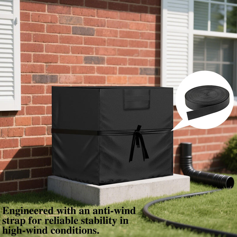 Air Conditioner Cover for Outside Units with Windproof Straps & Reinforced Buckles 420D Heavy Duty Square ac Covers Outdoor Protects HVAC Condenser From Winter Rain Snow Ice Dust Up to 36x36x39 inches 36x36x39inches
