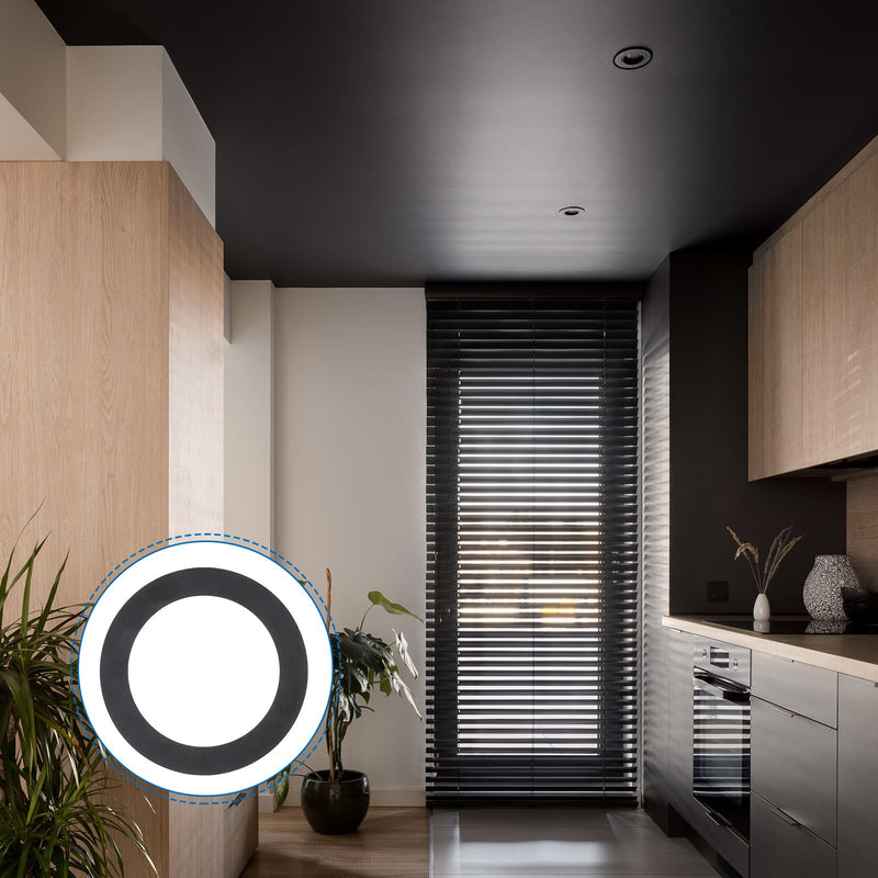 PATIKIL Goof Rings for 4" Inch Recessed Can Lighting Down Light, 4 Pcs Metal Goof Trim Rings Cover, Outer Diameter 6.7-inch, Inner Diameter 4.25-inch, Matte Finish Black，Flush Mount For 4 Inch