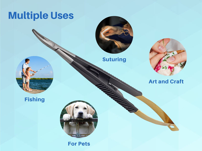 Castroviejo Micro Needle/Suture Holder Driver with Tungsten Carbide Inserts 5.5 Inches (Curved Tip) Curved Tip
