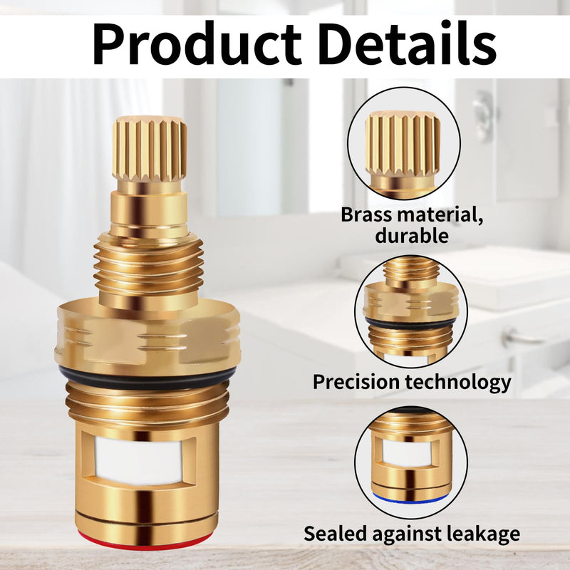 Brass KSRPL3200CC Cold and Brass KSRPL3200HC Hot Faucet Cartridge. This set includes ceramic cartridges in 2-1/8" length, designed for cold and hot water applications