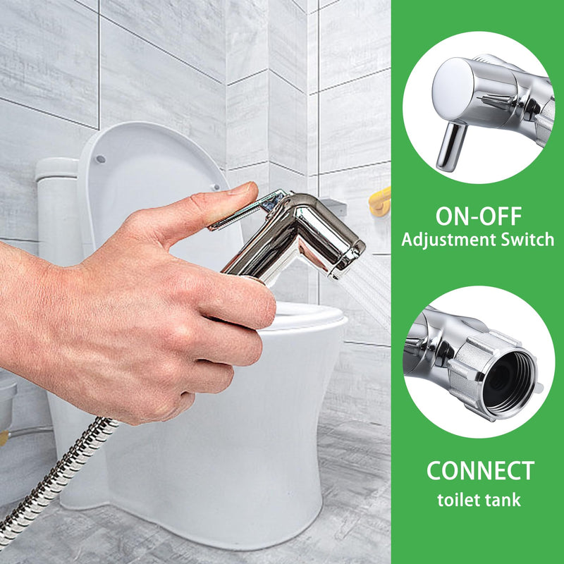 Bidet T Adapter with Shut off Valve, Metal T Valve for Bidet 7/8” X 7/8” X 1/2”or 3/8”, Tee Connector Bidet Attachment for Handheld Toilet Spray metal cap