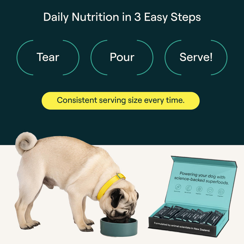 POP-Topper Dog Food Meal Toppers – Multivitamin Powder for Dogs Under 35 lbs - Delicious Bone Broth Base with 6 Human-Grade Superfoods - Supports Joints, Gut, Skin & Coat - 30 Packets Pack of 30