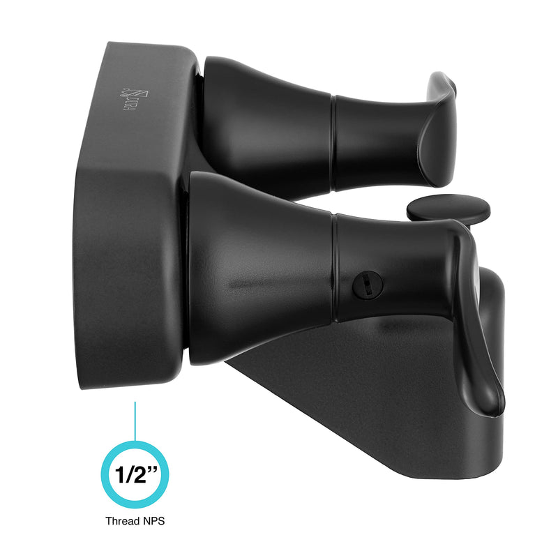 Dura Faucet DF-SA110LH-MB RV Tub, Shower Faucet Valve Diverter with Winged Levers (Matte Black) Matte Black