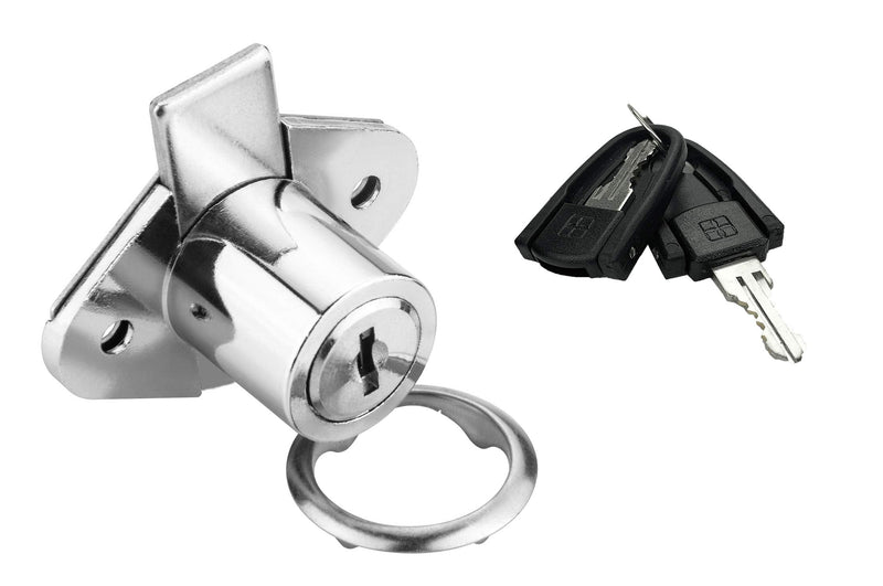 801 Office Furniture Desk Drawer Lock Cabinet Door Locker with 2 Keys 7/8 in. Outside Diameter (2 Packs, chome, keyed different2) 801 Keyed Different Chrome, 2PACK