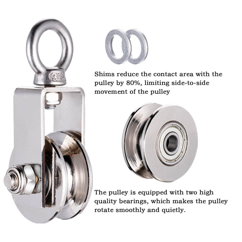 40mm Cable Pulley Wheel, Bearing Inside, Rope Pulley for Pulley System, Gym Equipment, Clothesline and DIY Projects 1Pack 1 swivel pulley