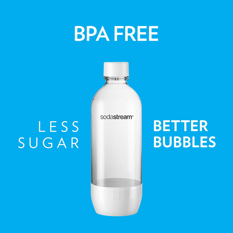 sodastream Classic Dishwasher Safe 1L Carbonating Bottle, Pack Of 2 (White)