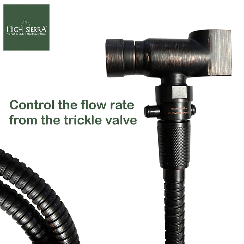 High Sierra® - All Lead-Free Brass Trickle Valve For Shower Heads. For Pause & Pressure Control. Easy To Push Button Reduces The Flow of Water or Shuts It Off to Just a Trickle - Brushed Gold