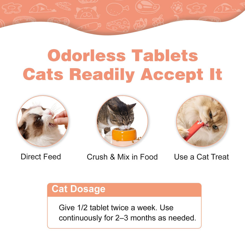 Mange Treatment Cats, Hair Regrowth, Skin Repair, Treats Scratching, Itch & Scabs, Ear Cleaning, Scabby Cat Treatment, Safe for Feral & Stray Cats, 200 Pills