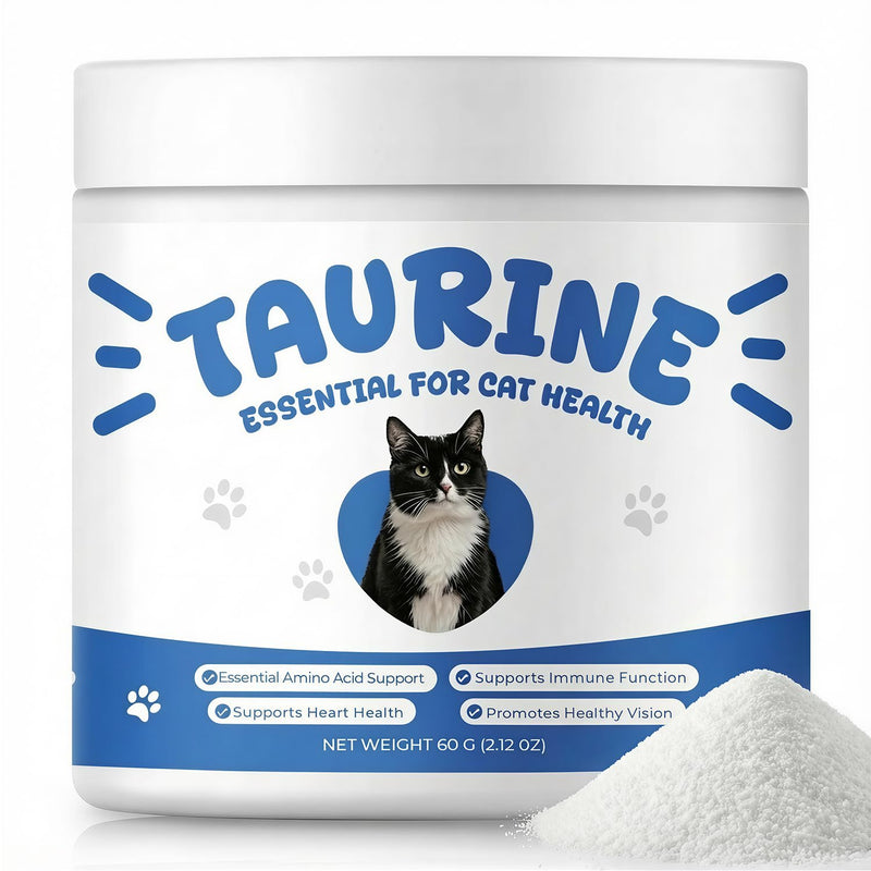 Taurine Powder Supplement for Cats, Essential Taurine Support for Heart Health, Vision & Immune Function, Easy-to-Mix Feline Nutrition Powder