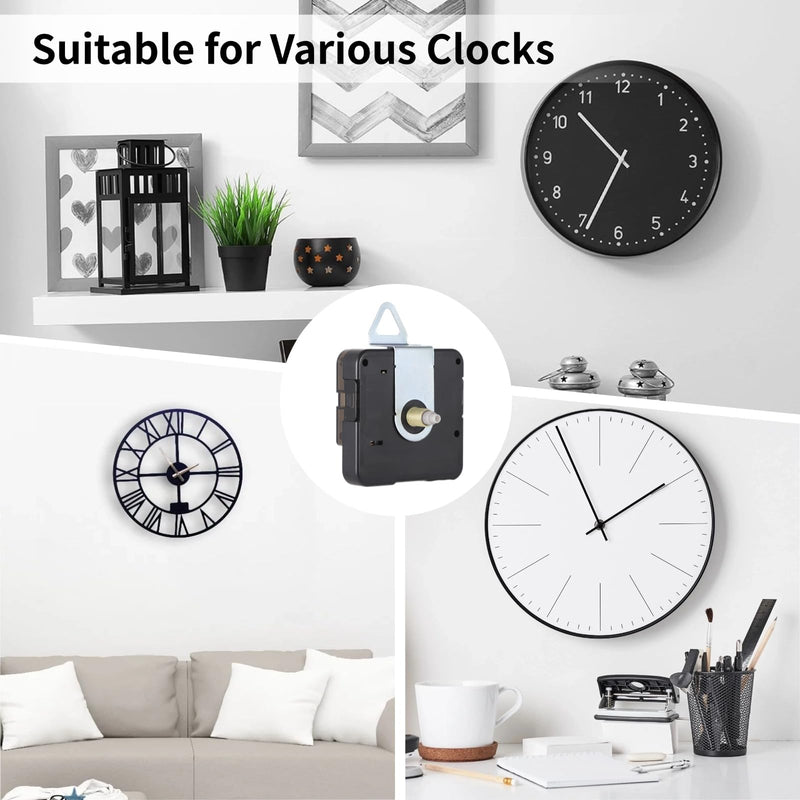 10 Pack High Torque Clock Movements Mechanism Replacement Clock Kit, Battery Operated Quartz Movement with 8 Different Pairs of Hands & 12 Numerals for DIY Clock Repair and Replacement 10