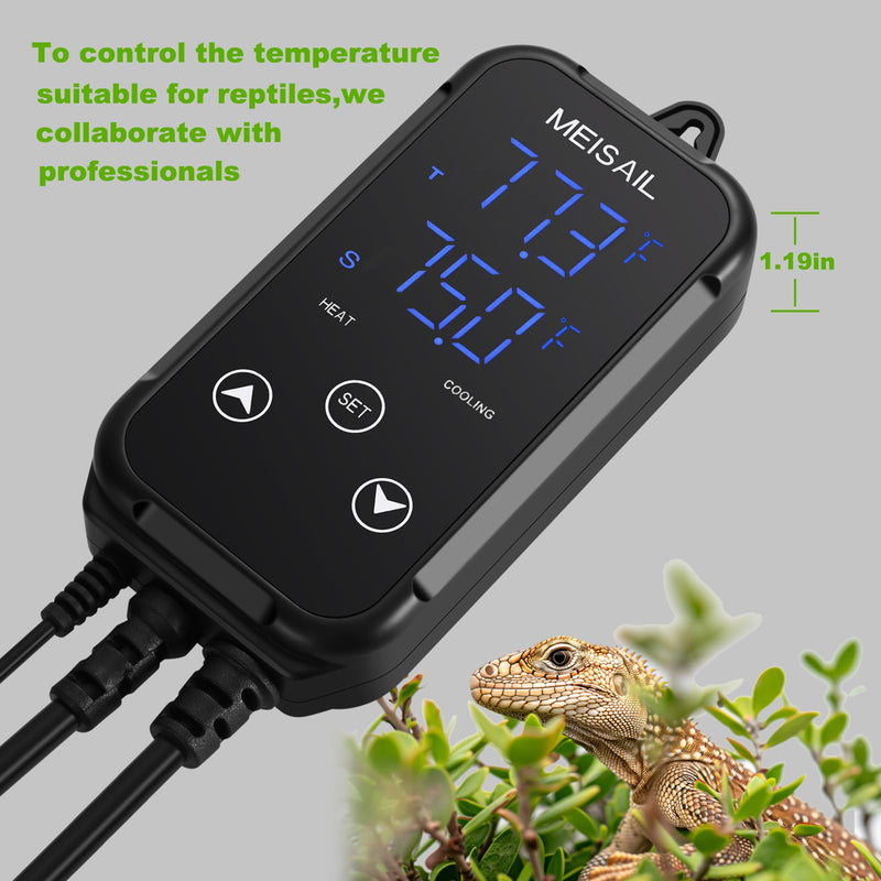 Temperature Controller Reptile Thermostat Digital Heatingplug in Thermostat Thermostat for Reptiles for Home Brewing Fermentation Incubation Temperature Controller.US specification1100W