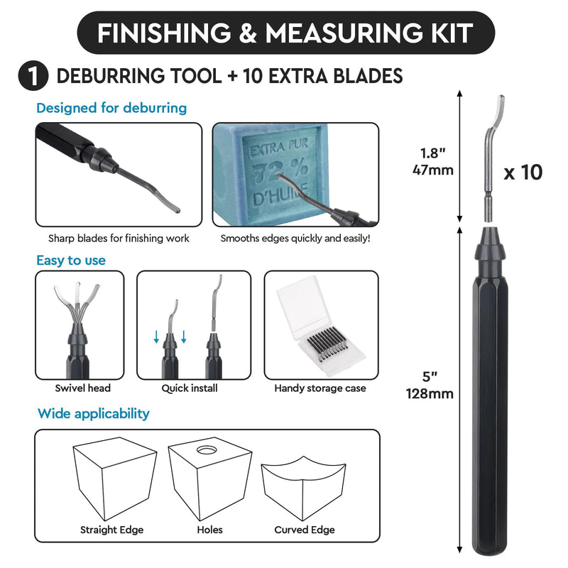 3D Printer Tools Kit Essential, 3D Printing Tools Kit, 3D Printer Accessories with 50Pcs (Deburring Tool, Wire Cutter, Drill, Scraper..) for Remove, Smoothing, Finishing, Deburring, Craving, Drilling 3D Printer Tools Kit Essential