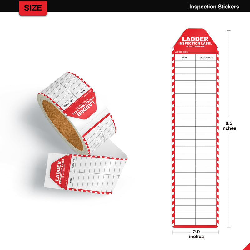 Ladder Inspection Labels Safety Stickers for Ladders 8.5 x 2 Inch Roll ...