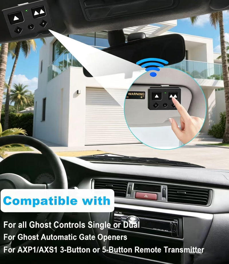 AXP1 AXS1 Remote Transmitter Compatible with Gho s t 3-Button 5-Button Gate Remote Transmitter for Automatic Gate Openers, Partymode for Gho s t Gate Opener Sys TEM (Black, AXP1 3PC) Black