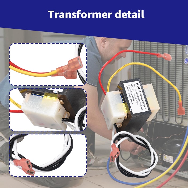 46-24124-06 HVAC Transformer, Replacement for Rheem Furnace Parts 40 VA 120/24V Channel 2 Hole Mount Model