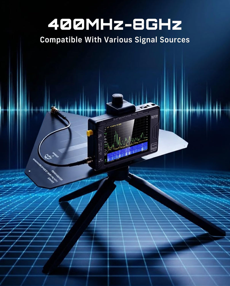 SEESII ZA-048 LPDA Log-Periodic Dipole Array Antenna: 400MHz-8GHz Directional Antenna for RF Signal Direction Finding, for TinySA Ultra+ ZS406/ZS407 Spectrum Analyzer