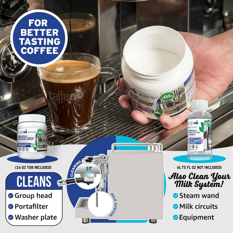 Caffenu Coffee Machine Cleaner Powder 450G - Espresso Machine Cleaner for Group Head - Commercial Machine Cleaning Formula - Complete Your Barista Accessories Collection