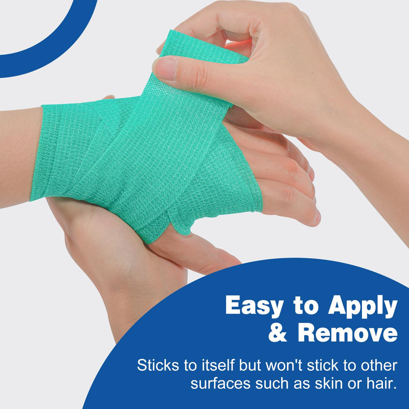 AZEN 16 Pack Self Adhesive Bandage Wrap, 2" X 5 Yards Elastic Cohesive Bandage Wrap, Color Athletic Tape, Vet Wrap, Ankle Tape, Tattoo Grip Tape Wrap B-16color 2IN