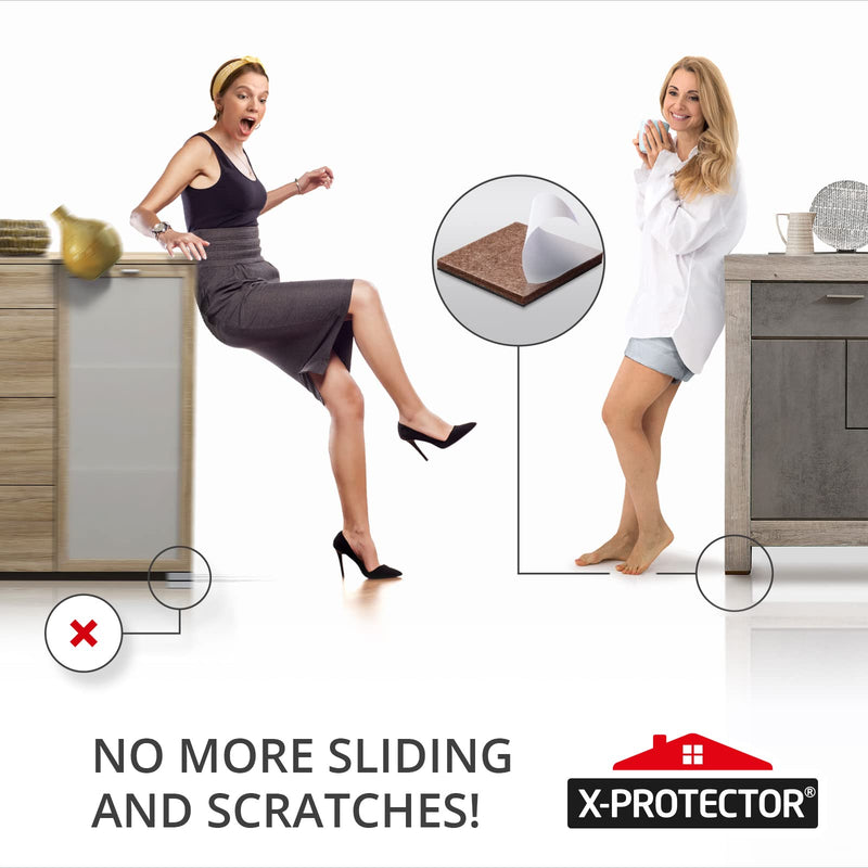 X-PROTECTOR Non Slip Furniture Pads – 12 Premium Furniture Grippers 3"! Best SelfAdhesive Rubber Feet Furniture Feet – Ideal Non Skid Furniture Pad Floor Protectors – Keep Furniture in Place! 3 inch 12 Square