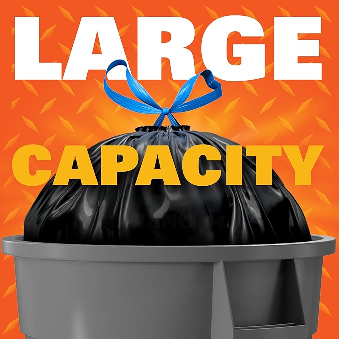 Hefty Drawstring Trash Can Liner Bags - 33 Gallon - 48 Count by Hefty - NewNest Australia