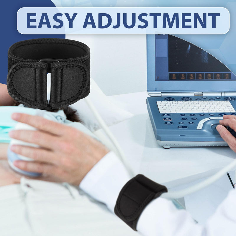 Nuanchu 2 Pcs Ultrasound Probe Cable Brace Black Adjustable Ultrasound Probe Cable Brace Fits Arms Between 7" and 14" Circumference Ultrasound Equipment Cable Management System Ultrasound Therapy