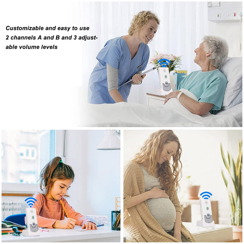 2 Way Voice Intercom 1000M Long Range Intercomunicador Home Security Doorbell System Indoor Outdoor System, Fit for Home Hospital Office (White)