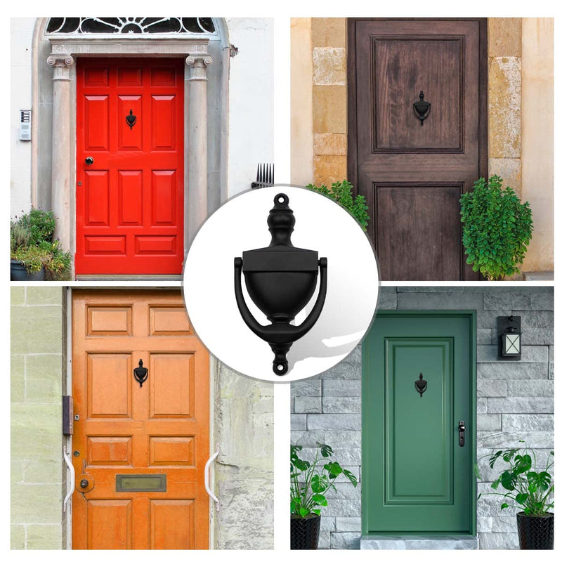 SANATO Black Door Knocker Hardware Door Knockers for Front Door, 6.2 inch Height (6.2" Height, Nickel)