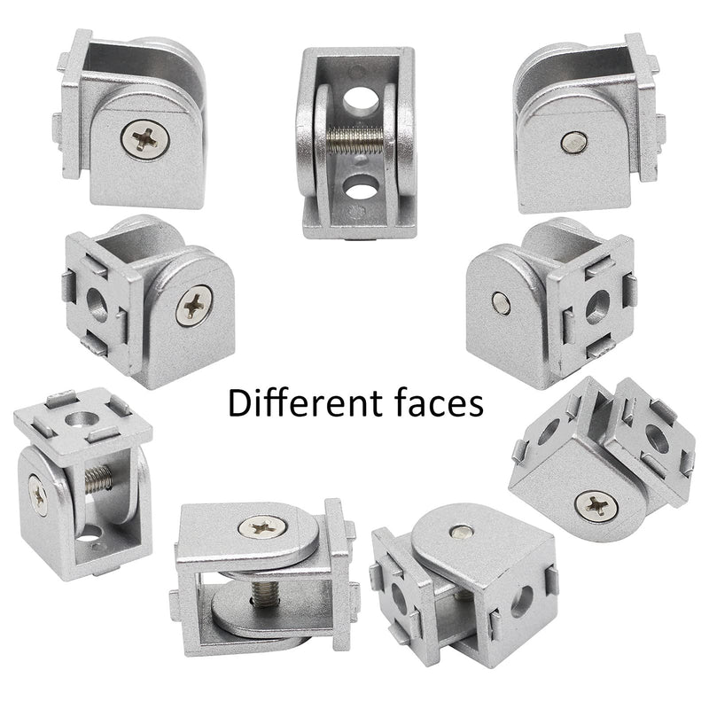 4 Sets 2020 Aluminum Extrusion Pivot Joint Bracket 2020 Swivel Mount Hinge Connector with Handles Bolts Nuts 4Pcs Pivot Joint with Bolt Nut