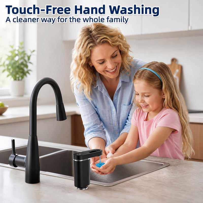APEKX Automatic Touchless Dish Soap Dispenser for Kitchen Sink. Black