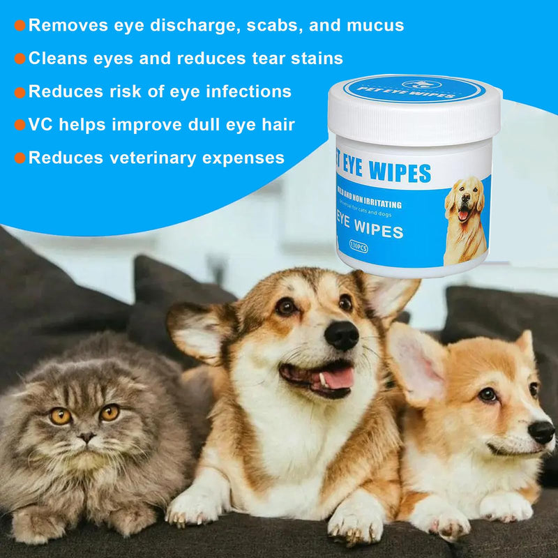 Pet Eye Wipes for Dogs, Natural Dog Wipes for Paws and Butt,Gentle and Safe Dog Wipes Cleaning for Remove Tear Stains and Mucus, Dog Eye Wipes and Cleaning Wipes for Dog, Cat, Furry Animals 130 pcs - PawsPlanet Australia